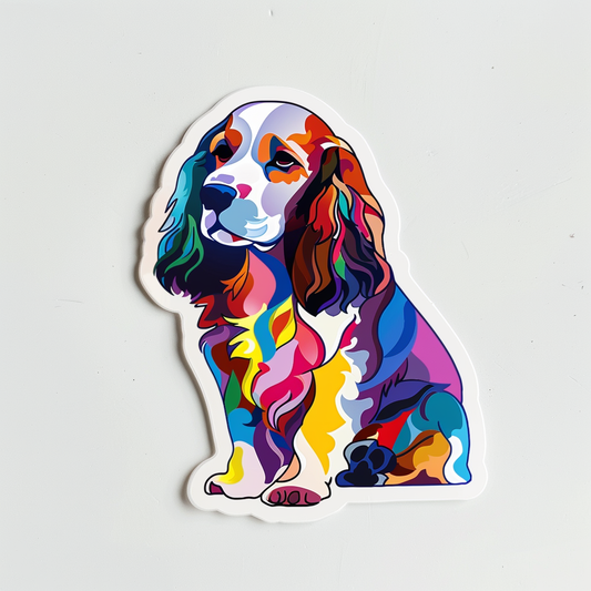 Cocker Spaniel Dog majestic Expressive surreal Vinyl Decal Sticker for Car, Laptop, Tumbler and more # F020062-4" x 4"
