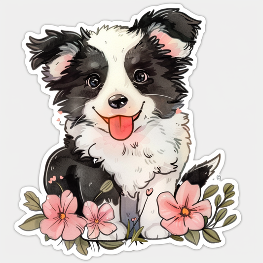 Sticker of a Border Collie Dog majestic Expressive surreal Vinyl Decal Sticker for Car, Laptop, Tumbler and more # F021908