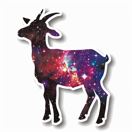 Goat majestic Expressive surreal Vinyl Decal Sticker for Car, Laptop, Tumbler and more # F020657-4" x 4"