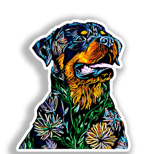 Rottweiler Dog Vinyl Decal Sticker for Car, Laptop, Tumbler and more # A018014-4" x 4"