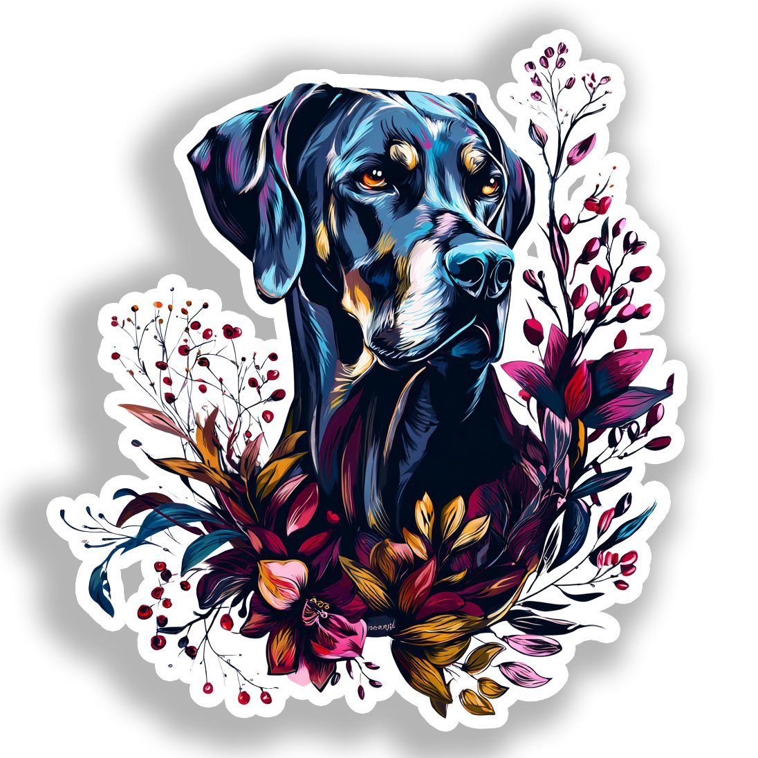 Medium Breed Dog Vinyl Decal Sticker for Car, Laptop, Tumbler and more # A019340-4" x 4"