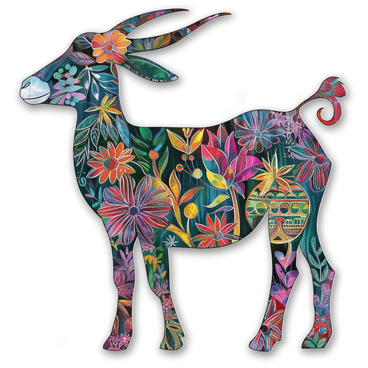 Goat majestic Expressive surreal Vinyl Decal Sticker for Car, Laptop, Tumbler and more # F020571-4" x 4"