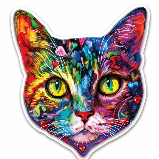 American Shorthair Cat majestic Expressive surreal Vinyl Decal Sticker for Car, Laptop, Tumbler and more # F018812