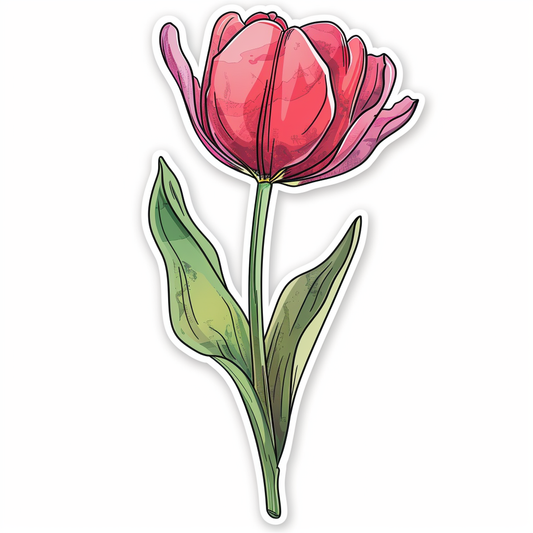 Sticker of a Tulip flower Vinyl Decal Sticker for Car, Laptop, Tumbler and more # F023473