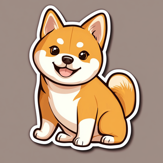 Shiba Inu sticker cartoon style Expressive surreal Vinyl Decal Sticker for Car, Laptop, Tumbler and more # F025841