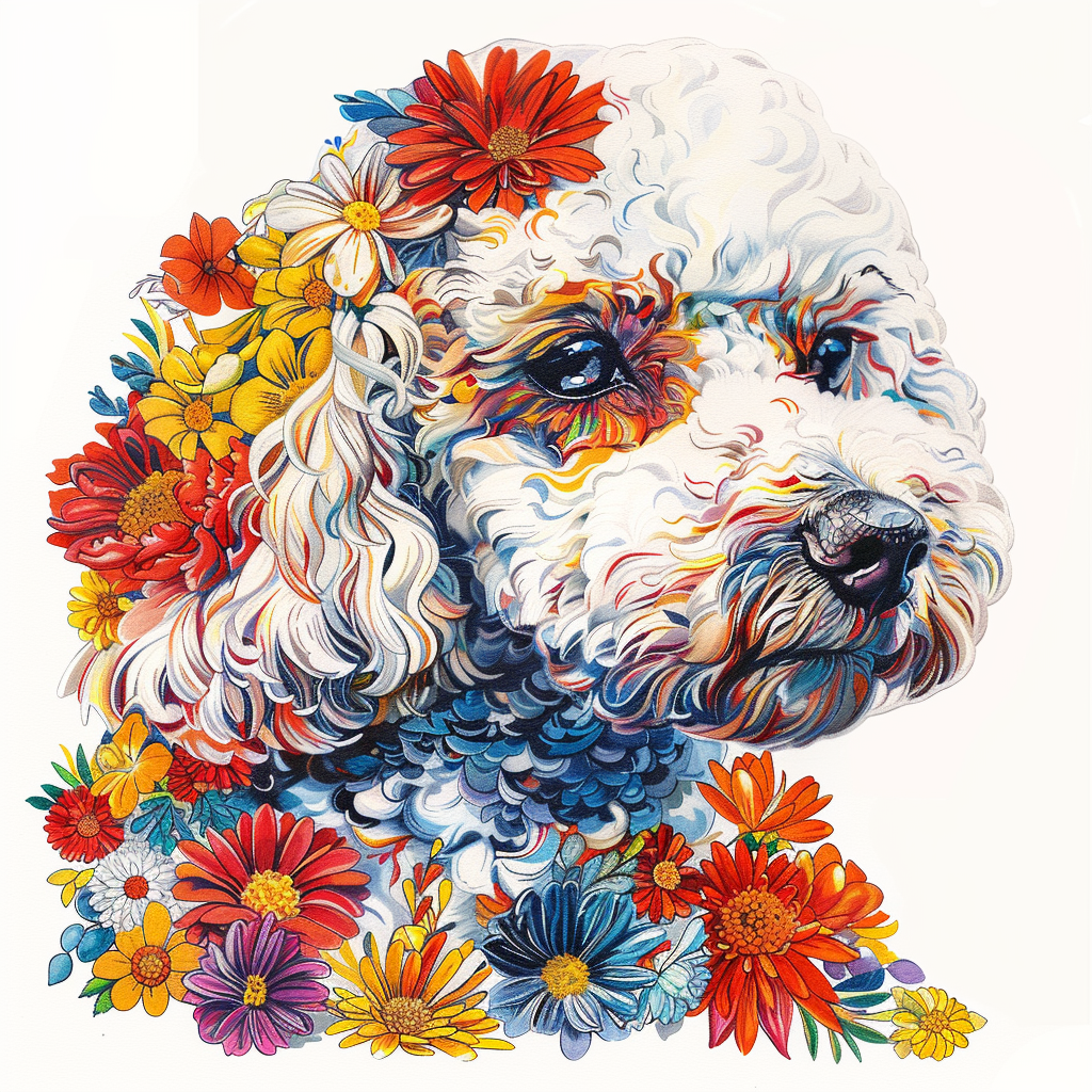 Poodle Dog floral Vinyl Decal Sticker for Car, Laptop, Tumbler and more # F012501