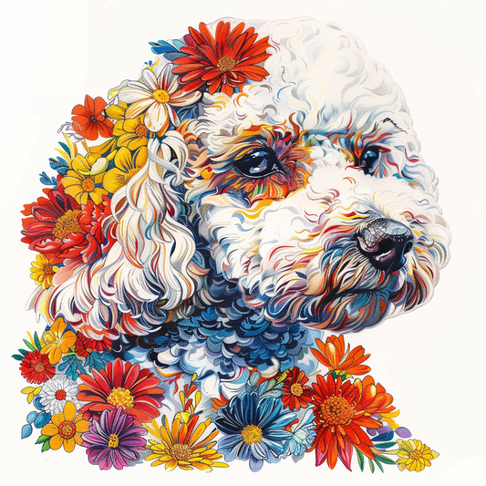 Poodle Dog floral Vinyl Decal Sticker for Car, Laptop, Tumbler and more # F012501