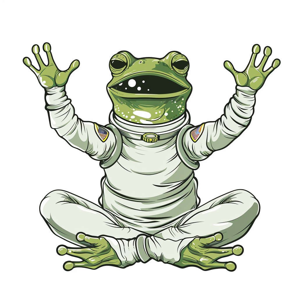 Sticker of a Frog astronaut majestic Expressive surreal Vinyl Decal Sticker for Car, Laptop, Tumbler and more # F016810