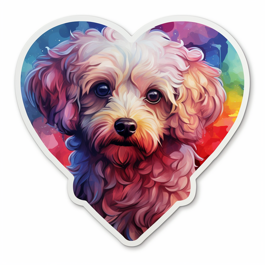 Poodle dog Heartcore Vinyl Decal Sticker for Car, Laptop, Tumbler and more # F012201