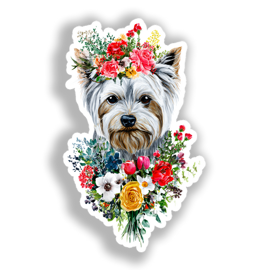 Yorkshire Terrier Dog Vinyl Decal Sticker for Car, Laptop, Tumbler and more # A017151-4" x 4"