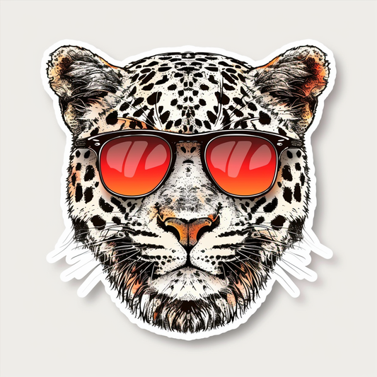 Leopard majestic Expressive surreal Vinyl Decal Sticker for Car, Laptop, Tumbler and more # F022435