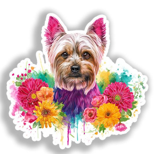 Yorkshire Terrier Dog Vinyl Decal Sticker for Car, Laptop, Tumbler and more # A017136-4" x 4"