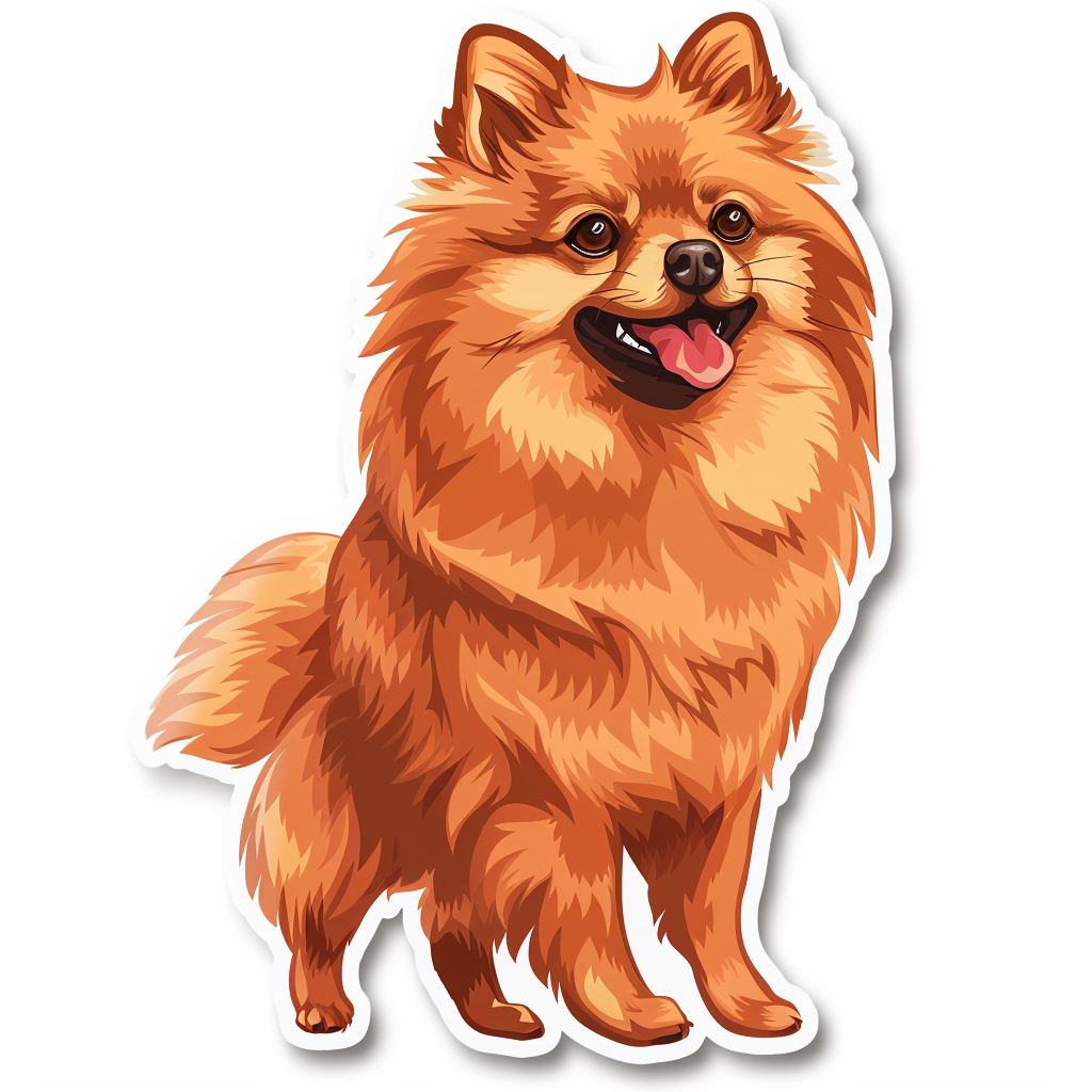 Sticker of a Pomeranian Dog majestic Expressive surreal Vinyl Decal Sticker for Car, Laptop, Tumbler and more # F013853