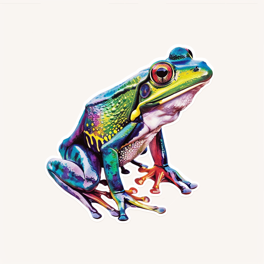 Sticker of a Frog majestic Expressive surreal Vinyl Decal Sticker for Car, Laptop, Tumbler and more # F015855