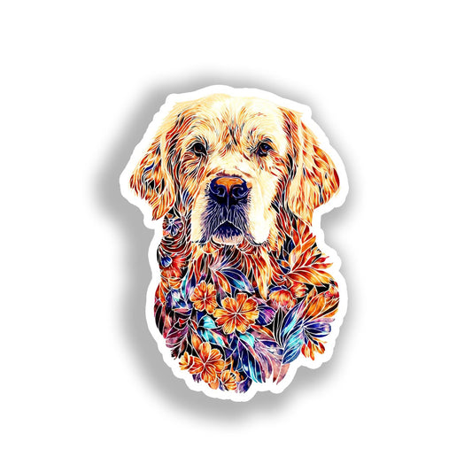 Golden Retriever Dog Vinyl Decal Sticker for Car, Laptop, Tumbler and more # A019553-4" x 4"