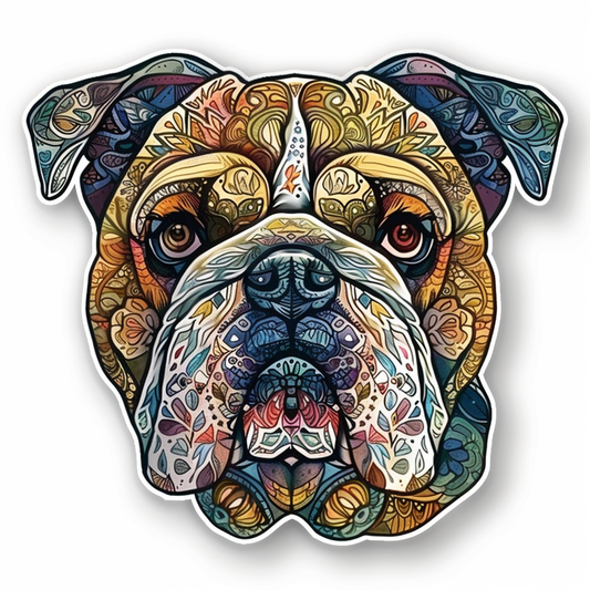 Bulldog Dog majestic Expressive surreal Vinyl Decal Sticker for Car, Laptop, Tumbler and more # F017641