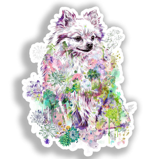 Pomeranian Dog Vinyl Decal Sticker for Car, Laptop, Tumbler and more # A017261-4" x 4"