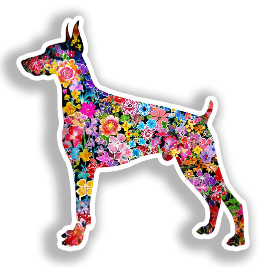 Doberman Pnscher Dog Vinyl Decal Sticker for Car, Laptop, Tumbler and more # A019698-4" x 4"