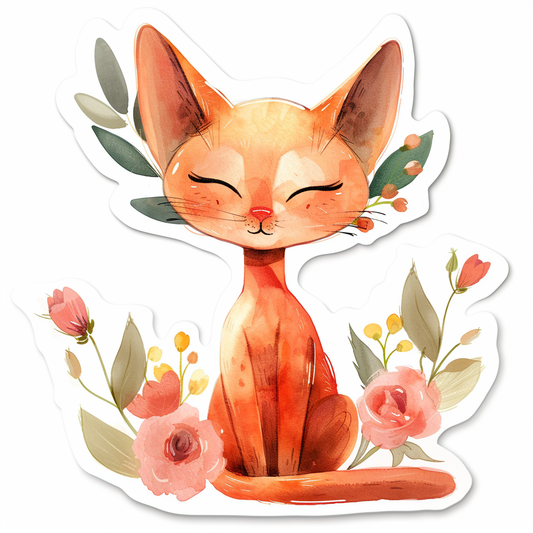 Abyssinian Cat astronaut majestic Expressive surreal Vinyl Decal Sticker for Car, Laptop, Tumbler and more # F021304-4" x 4"