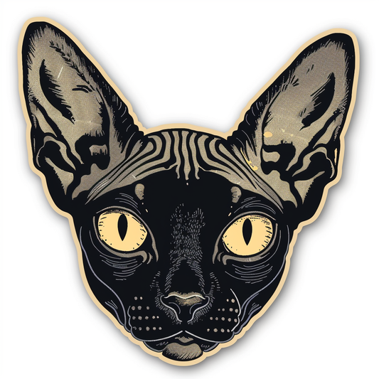 Sphynx Cat Vinyl Decal Sticker for Car, Laptop, Tumbler and more # F010108