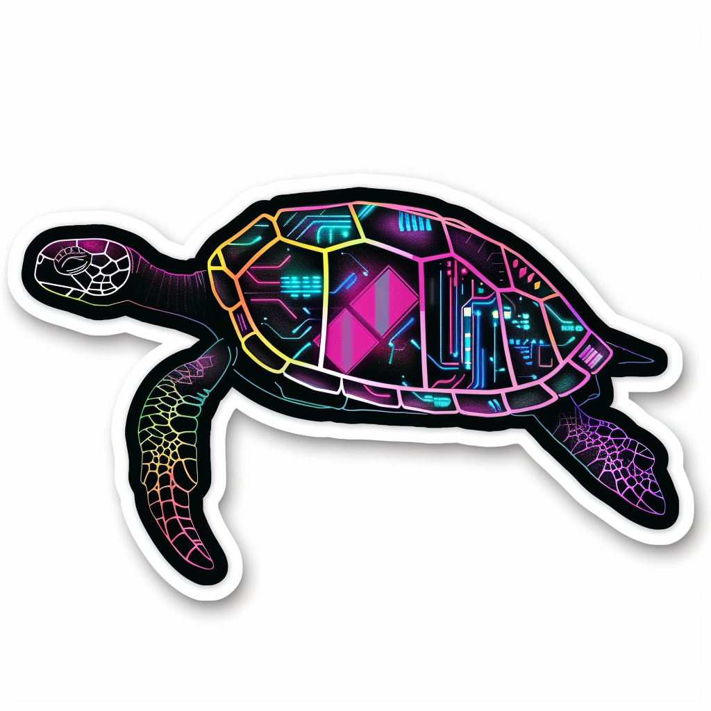 Sticker of a turtle majestic Expressive surreal Vinyl Decal Sticker for Car, Laptop, Tumbler and more # F022045