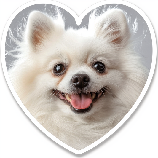 Sticker of a Pomeranian Dog majestic Expressive surreal Heartcore Vinyl Decal Sticker for Car, Laptop, Tumbler and more # F014024