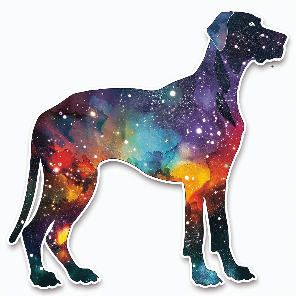 Adorable Great Dane Dog Expressive surreal Vinyl Decal Sticker for Car, Laptop, Tumbler and more # F017962