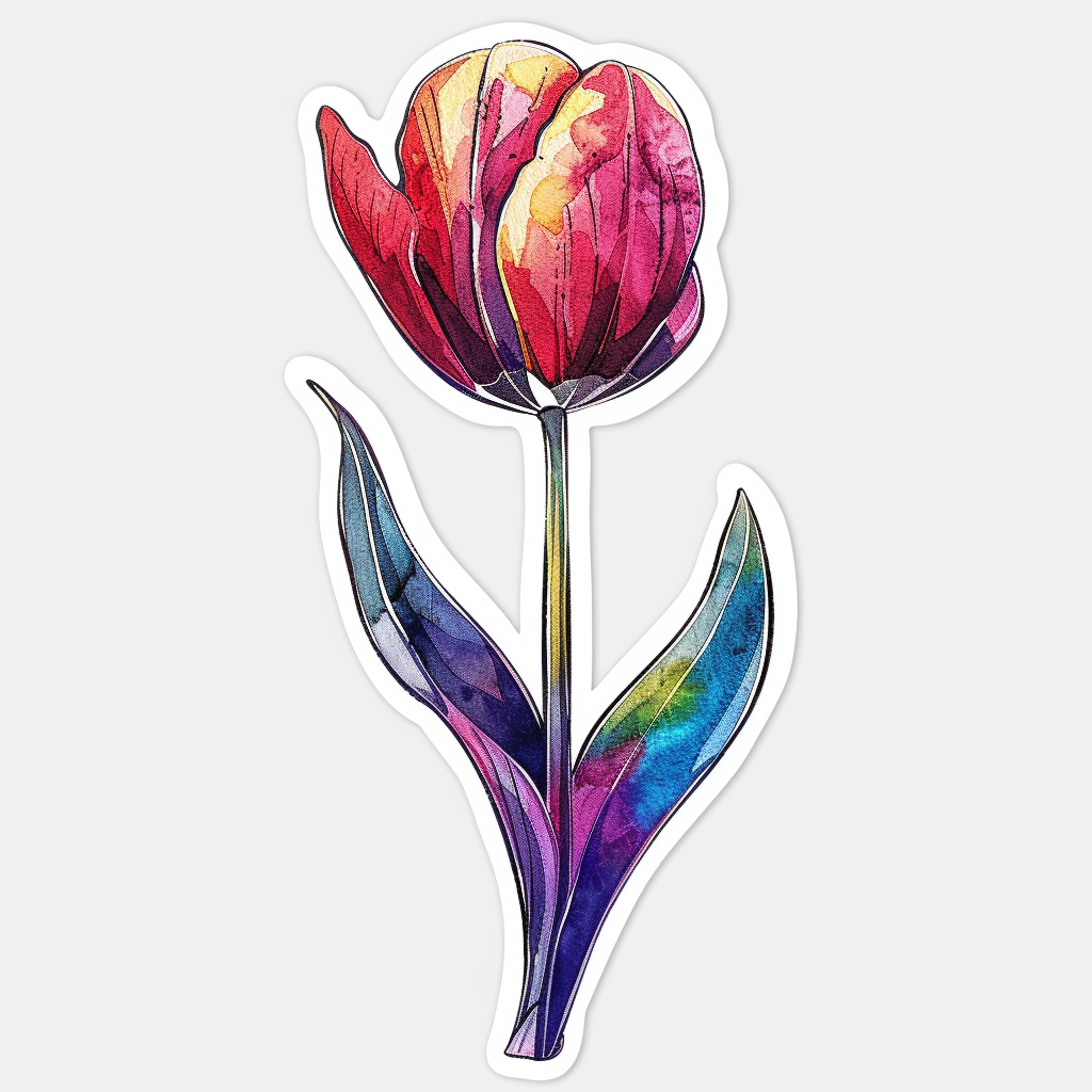 Sticker of a Tulip flower Vinyl Decal Sticker for Car, Laptop, Tumbler and more # F023411