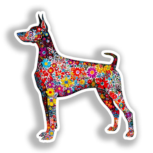 Doberman Pnscher Dog Vinyl Decal Sticker for Car, Laptop, Tumbler and more # A019695-4" x 4"