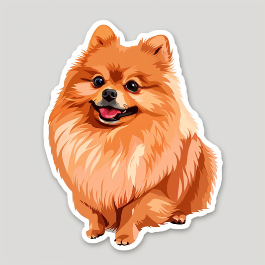 Sticker of a Pomeranian Dog majestic Expressive surreal Vinyl Decal Sticker for Car, Laptop, Tumbler and more # F013843