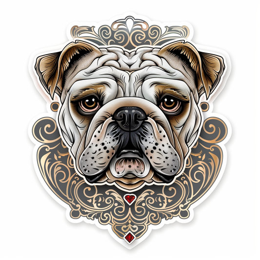 Bulldog Dog majestic Expressive surreal Vinyl Decal Sticker for Car, Laptop, Tumbler and more # F017658