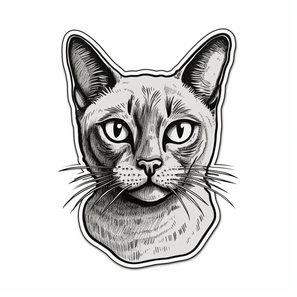 Burmese Cat Vinyl Decal Sticker for Car, Laptop, Tumbler and more # F010733
