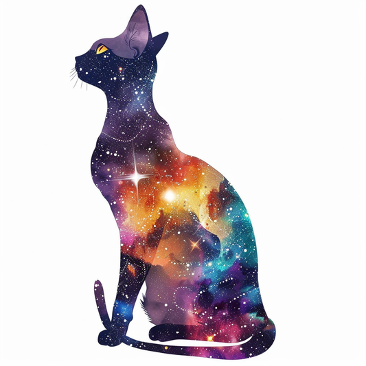 Abyssinian Cat astronaut majestic Expressive surreal Vinyl Decal Sticker for Car, Laptop, Tumbler and more # F021213-4" x 4"