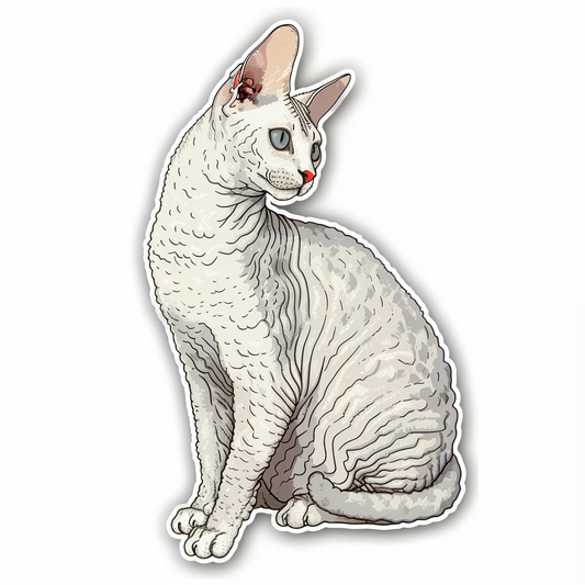 Devon Rex Cat Vinyl Decal Sticker for Car, Laptop, Tumbler and more # F09842