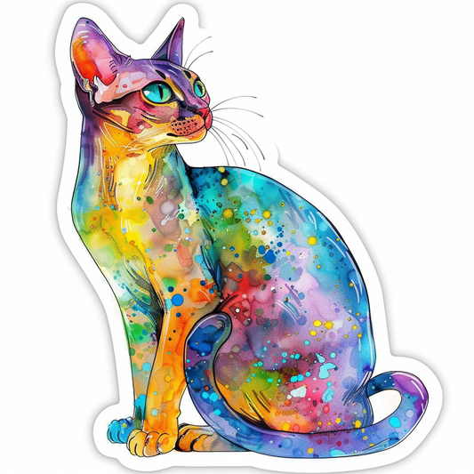 Abyssinian Cat astronaut majestic Expressive surreal Vinyl Decal Sticker for Car, Laptop, Tumbler and more # F021094-4" x 4"