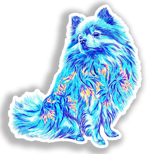 Pomeranian Dog Vinyl Decal Sticker for Car, Laptop, Tumbler and more # A017418-4" x 4"