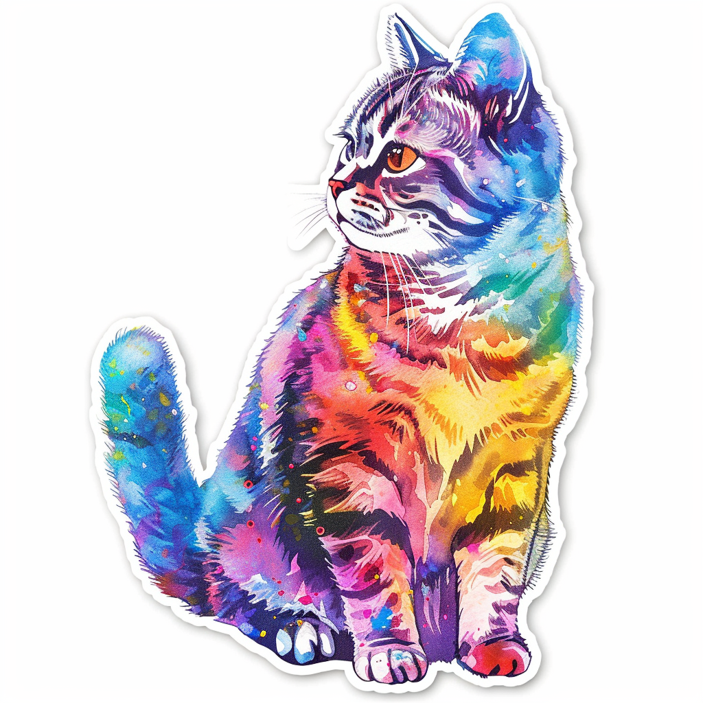 American Shorthair Cat majestic Expressive surreal Vinyl Decal Sticker for Car, Laptop, Tumbler and more # F018636