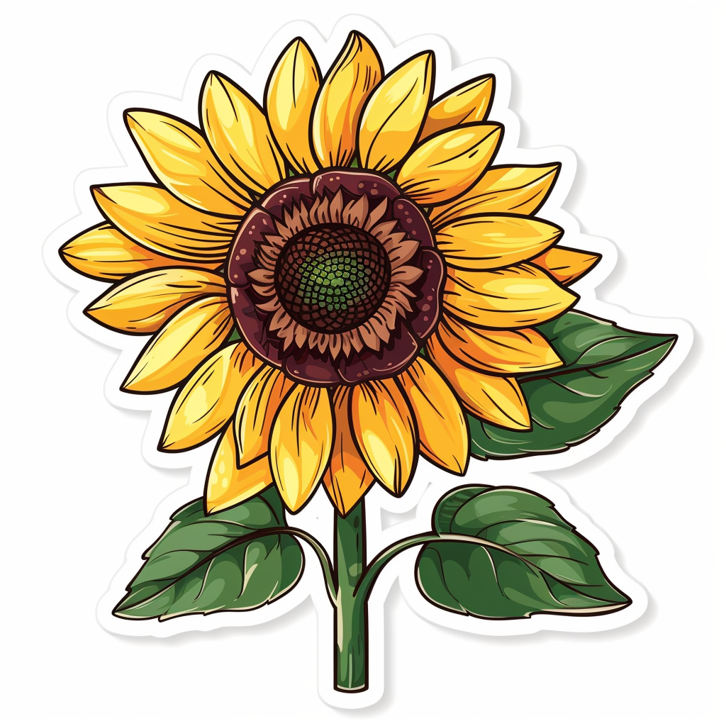 Sunflower flower majestic Expressive surreal Vinyl Decal Sticker for Car, Laptop, Tumbler and more # F023062