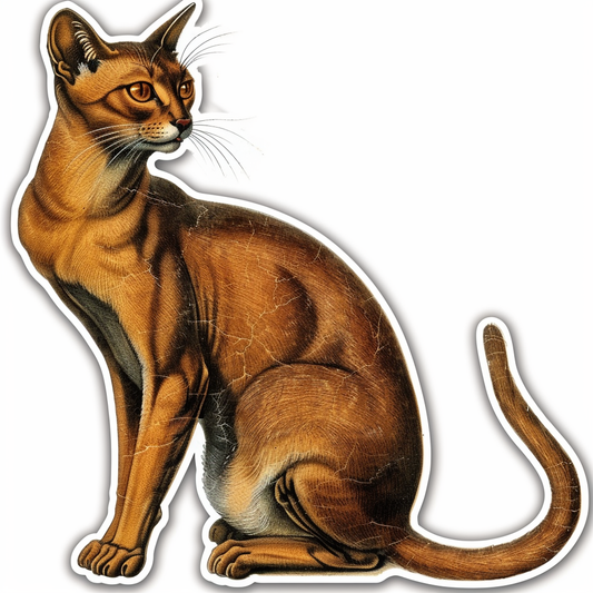 Abyssinian Cat astronaut majestic Expressive surreal Vinyl Decal Sticker for Car, Laptop, Tumbler and more # F021239-4" x 4"