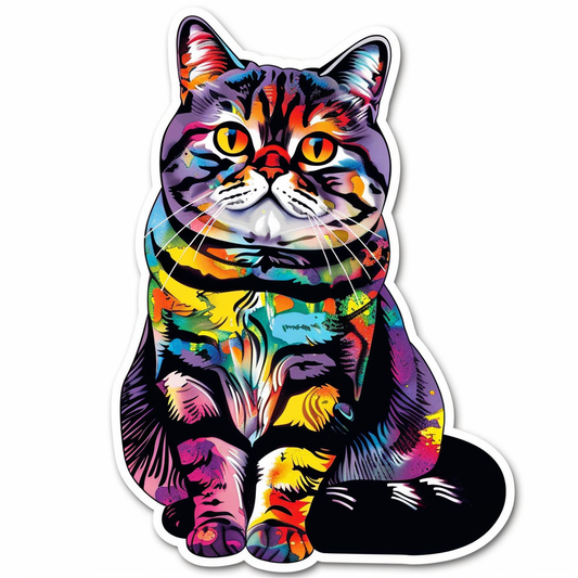 American Shorthair Cat majestic Expressive surreal Vinyl Decal Sticker for Car, Laptop, Tumbler and more # F018073