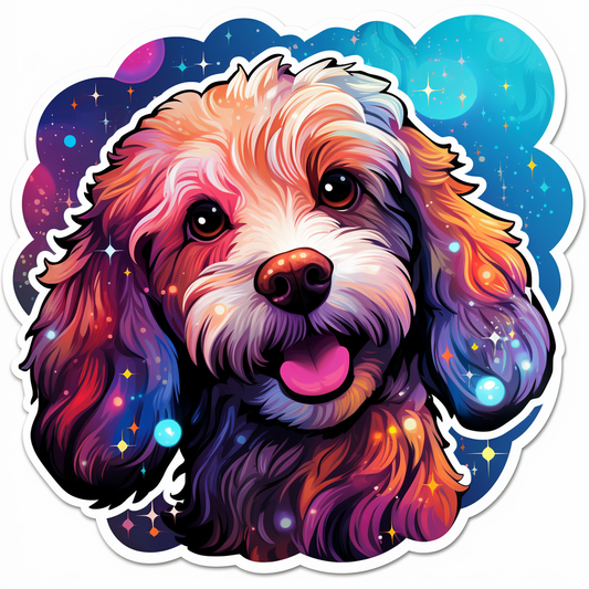 Poodle dog Cosmic Vinyl Decal Sticker for Car, Laptop, Tumbler and more # F012246