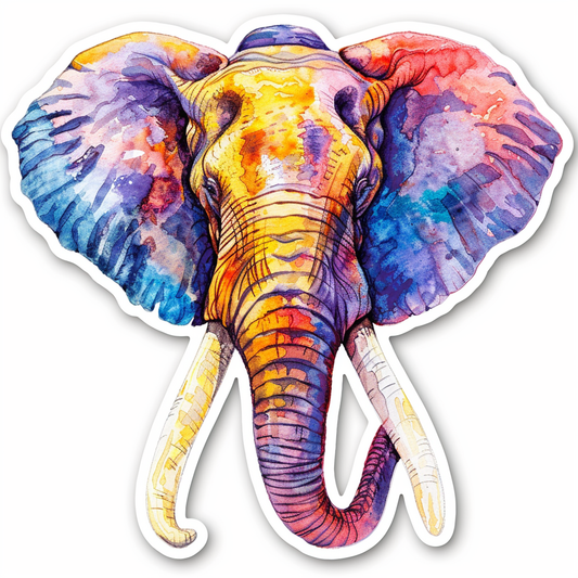 Elephant Expressive surreal Vinyl Decal Sticker for Car, Laptop, Tumbler and more # F022208-4" x 4"