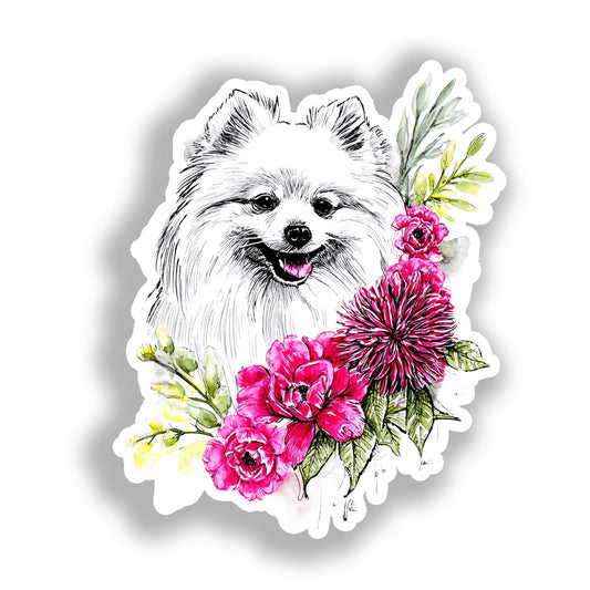 Pomeranian Dog Vinyl Decal Sticker for Car, Laptop, Tumbler and more # A017512-4" x 4"