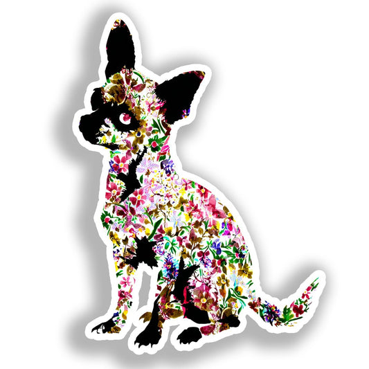 Chihuahua Dog Vinyl Decal Sticker for Car, Laptop, Tumbler and more # A017904-4" x 4"