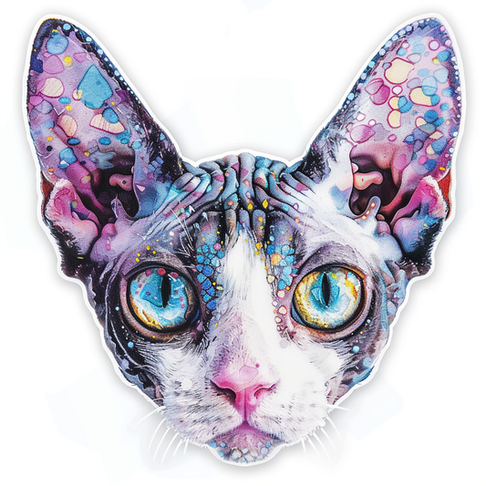 Devon Rex Cat Vinyl Decal Sticker for Car, Laptop, Tumbler and more # F09737
