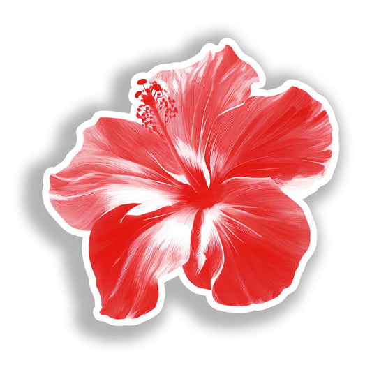 Hibiscus Flower Vinyl Decal Sticker for Car, Laptop, Tumbler and more # A019477-4" x 4"