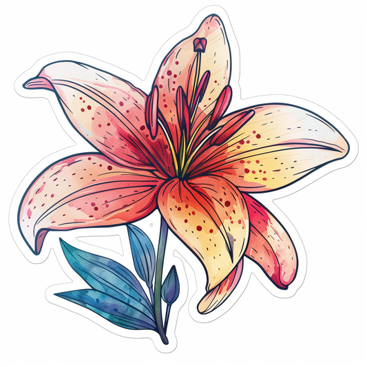 Lily flower majestic Expressive surreal Vinyl Decal Sticker for Car, Laptop, Tumbler and more # F023249