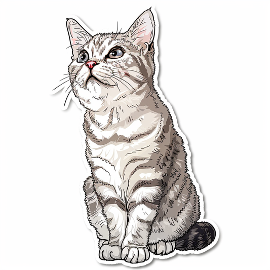 American Shorthair Cat majestic Expressive surreal Vinyl Decal Sticker for Car, Laptop, Tumbler and more # F019881-4" x 4"