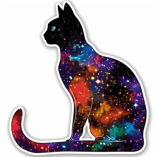 Abyssinian Cat astronaut majestic Expressive surreal Vinyl Decal Sticker for Car, Laptop, Tumbler and more # F021142-4" x 4"