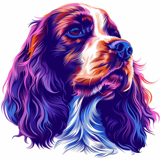 Cocker Spaniel Dog floral majestic Expressive surreal Vinyl Decal Sticker for Car, Laptop, Tumbler and more # F020052-4" x 4"